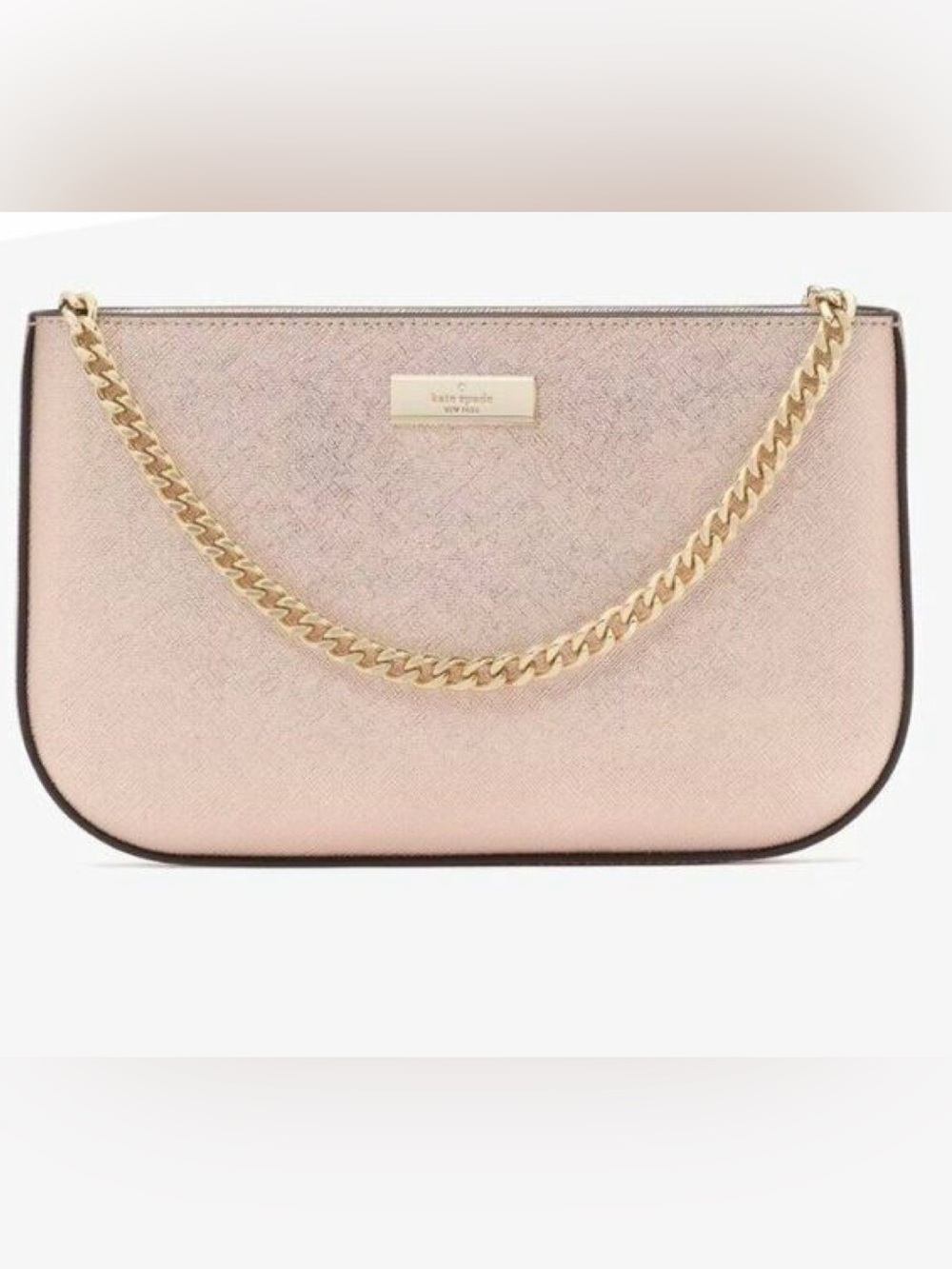 NWT Kate Spade Lilly Pouchette Metallic Safia Rose Gold